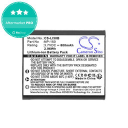 Batéria pre Olympus MJU, Casio Exilim, Kodak PIXPRO, 800mAh, Li-Ion, 3.7V, NP-150, HQ