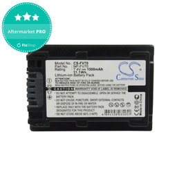 Batéria pre Sony DCR-DVD, HC, SR, HDR-CX, HC, PJ, XR, NEX-VG, 1500mAh, Li-Ion, 7.4V, NP-FV70, HQ