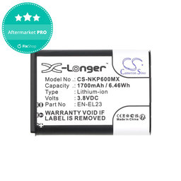 Batéria pre Nikon Coolpix, 1700mAh, Li-Ion, 3.8V, EN-EL23, HQ