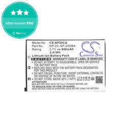 Batéria pre Casio Exilim Card Ex-S880, 650mAh, Li-Ion, 3.7V, NP-20, HQ