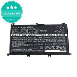 Batéria pre Dell Inspirion 15, 6400mAh, Li-Pol, 11.4V, 357F9, HQ