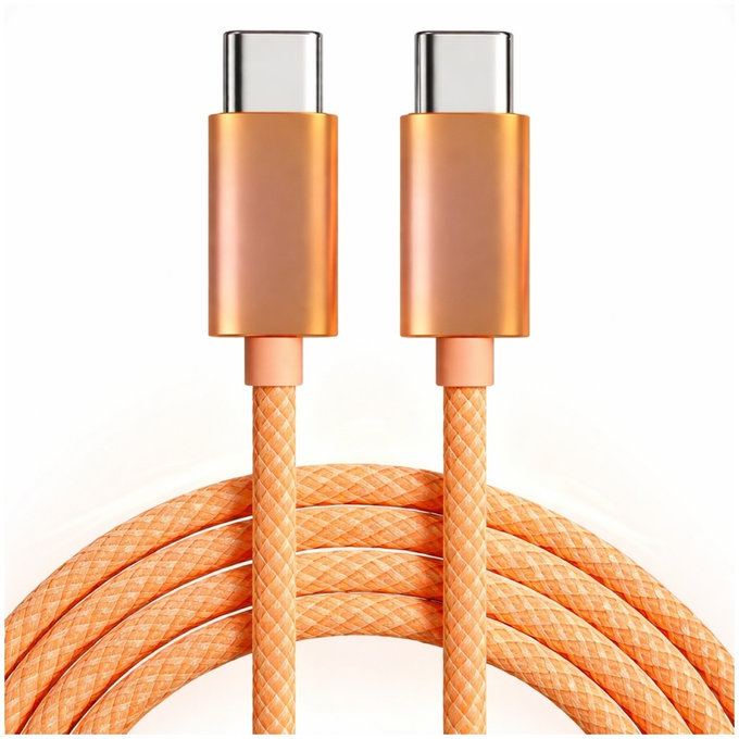 USB-C / USB-C Kábel s rýchlym nabíjaním, PD 60W, 2m, oranžový