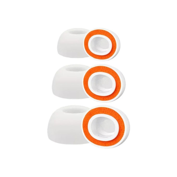 Náhradné silikonové štuple pre AirPods Pro 3, Pamäťová pena, Set (L, M, S), biele