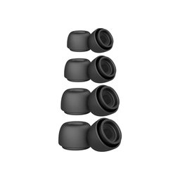 Náhradné silikonové štuple pre Apple AirPods Pro a Pro 2, Set (L, M, S, XS),  čierne