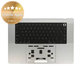 Horný rám klávesnice pre MacBook Pro 16" A2780 (Early 2023), s klávesnicou US a batériou, Silver, 661-32190, Genuine Apple