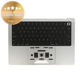 Horný rám klávesnice pre MacBook Pro 14", A2442 (Late 2021), A2779 (Early 2023), s klávesnicou US a batériou, Silver, 661-32211, Genuine Apple
