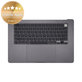 Horný rám klávesnice pre MacBook Air 15", A3114 (2024), s klávesnicou US a batériou, Space Gray, 661-34895, Genuine Apple