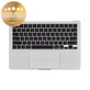Horný rám klávesnice pre MacBook Air 13", A3113 (2024), s klávesnicou US a batériou, Silver, 661-40228, Genuine Apple
