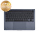 Horný rám klávesnice pre MacBook Air 13", A3113 (2024), s klávesnicou US a batériou, Midnight, 661-40230, Genuine Apple