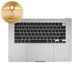 Horný rám klávesnice pre MacBook Air 15", A3114 (2024), s klávesnicou US a batériou, Space Gray, 661-40266, Genuine Apple