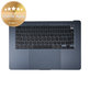 Horný rám klávesnice pre MacBook Air 15", A3114 (2024), s klávesnicou US a batériou, Midnight, 661-40269, Genuine Apple
