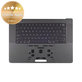 Horný rám klávesnice pre MacBook Pro 16", A3403 (2024), s klávesnicou US a batériou, Space Black, 661-42823, Genuine Apple