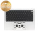 Horný rám klávesnice pre MacBook Pro 14", A3185 (2024), s klávesnicou US a batériou, Silver, 661-50211, Genuine Apple