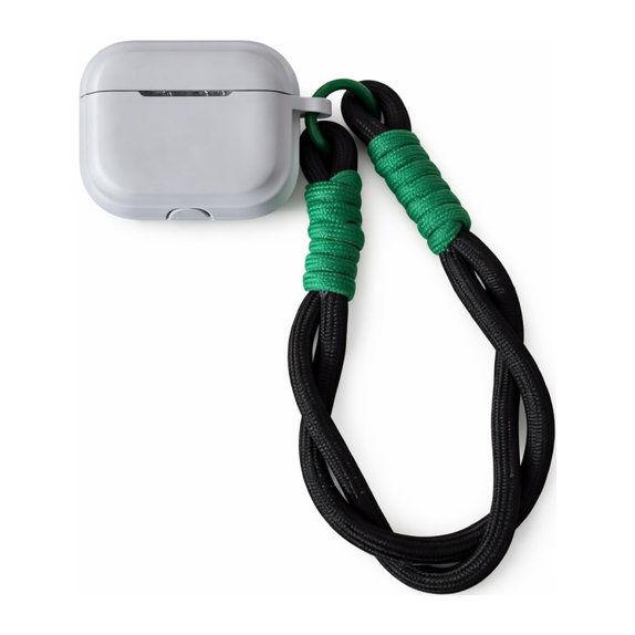 Silikónové Puzdro pre AirPods 3, Šedé s čiernou šnúrkou