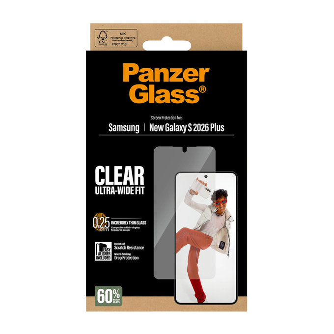 PanzerGlass - Tvrdené sklo UWF s aplikátorom pre Samsung Galaxy S26+, číra