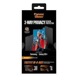 PanzerGlass - Tvrdené sklo UWF 2-Way Privacy s FASTFIT In-A-Box pre Samsung Galaxy S26+, číra