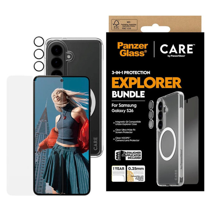 Bundle 3v1 Explorer pre Samsung S26, PanzerGlass