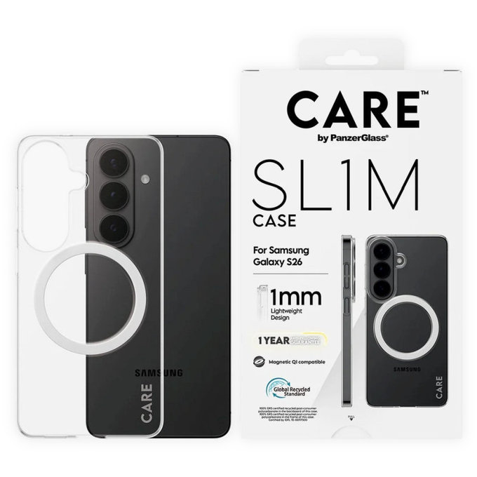 Puzdro SL1M pre Samsung S26, Transparentná, CARE