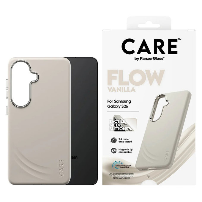 Puzdro FLOW s QI pre Samsung Galaxy S26, Vanilla, PanzerGlass