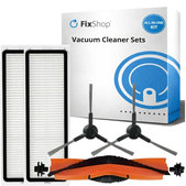Sada náhradných dielov pre Xiaomi Mi Robot Vacuum S20+, S10+, X20+, X10+ (1x Hlavná kefa, 2x Filter, 2x Bočná kefa - čierna)