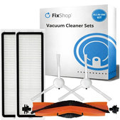 Sada náhradných dielov pre Xiaomi Mi Robot Vacuum S20+, S10+, X20+, X10+ (1x Hlavná kefa, 2x Filter, 2x Bočná kefa - Biela)