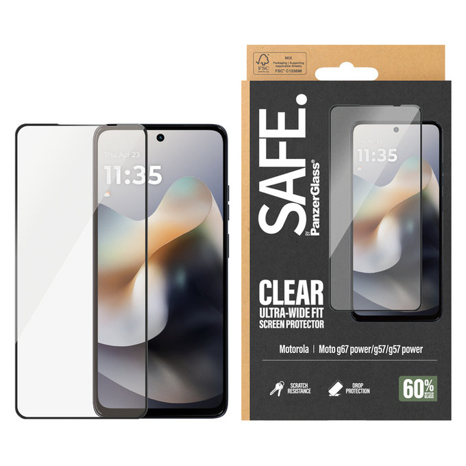 Tvrdené sklo UWF pre Motorola Moto G57 Power 5G, Čierna, SAFE by PanzerGlass