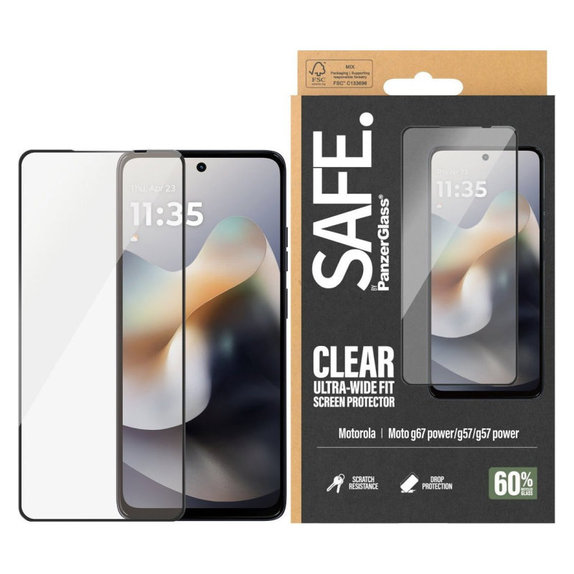 Tvrdené sklo UWF pre Motorola Moto G57 Power 5G, Čierna, PanzerGlass