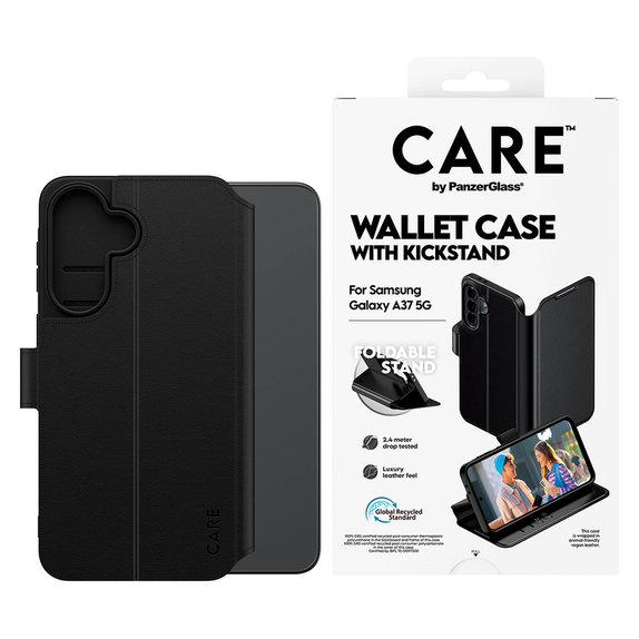Puzdro Wallet Kickstand pre Samsung Galaxy A37, Čierna, PanzerGlass