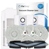 Sada náhradných dielov pre Ecovacs T20, T20 Max, T20 Pro (1x Hlavná kefa, 2x Filter, 2x Bočná kefa - Biela, 4x Mopovacia utierka, 2x Prachové vrecko)