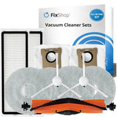 Sada náhradných dielov pre Xiaomi Mi Robot Vacuum S20+, S10+, X20+, X10+ (1x Hlavná kefa, 2x Filter, 2x Bočná kefa - Biela, 4x Mopovacia utierka, 2x Prachové vrecko)