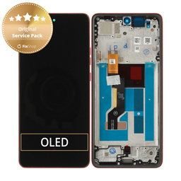 Displej pre Motorola Moto G86 5G, Dotykové sklo s rámom, Chrysanthemum, 5D68C30477, Genuine Service Pack