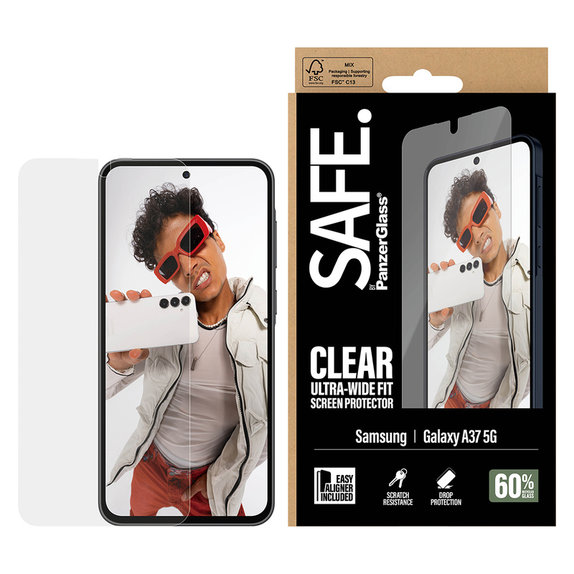 Tvrdené sklo UWF s aplikátorom pre Samsung Galaxy A37, Číra, SAFE by PanzerGlass