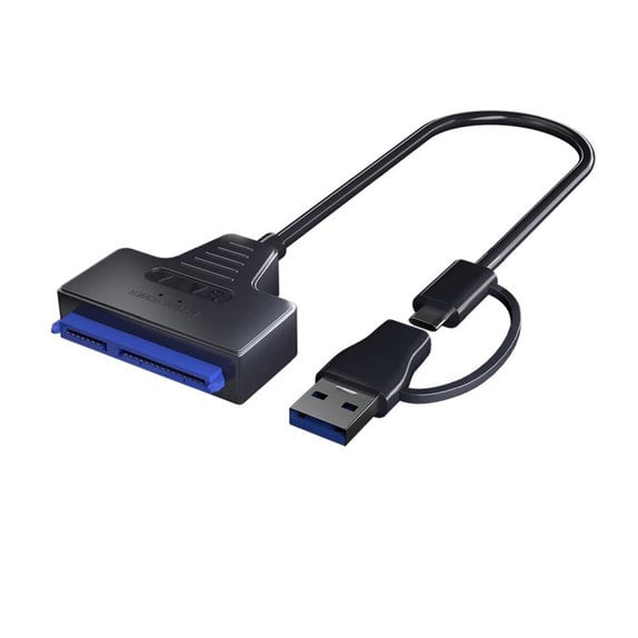 USB 3.0 / USB-C na SATA adaptér pre 2,5" a 3,5" HDD/SSD, s napájacím zdrojom