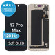 Displej Soft OLED 120Hz pre iPhone 17 Pro Max - Dotykové sklo + Rám, DIAGNOSTIC