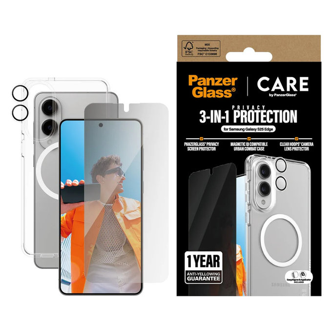 Bundle 3v1 Privacy pre Samsung Galaxy S25 Edge, PanzerGlass