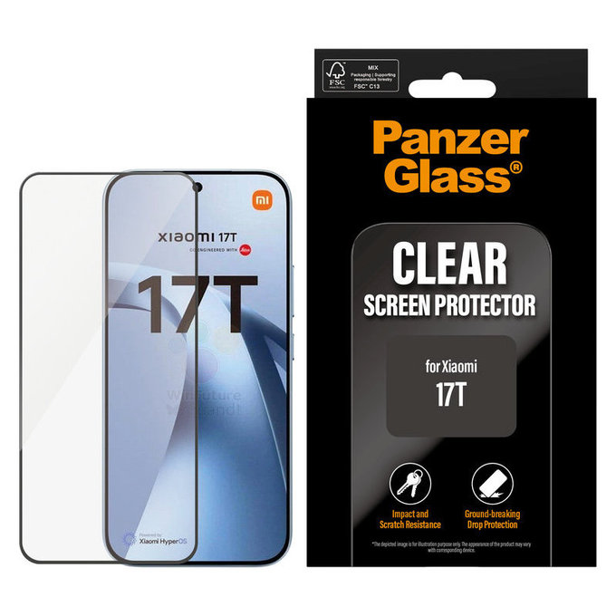 Tvrdené sklo UWF pre Xiaomi 17T, čierna, PanzerGlass