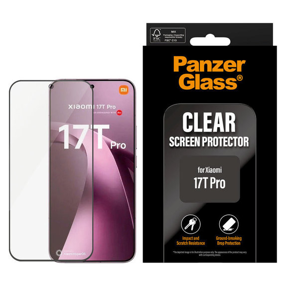 Tvrdené sklo UWF pre Xiaomi 17T Pro, čierna, PanzerGlass