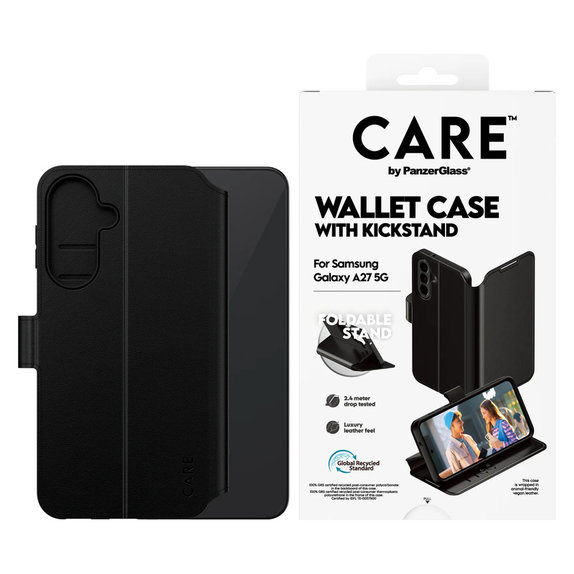 Puzdro Wallet Kickstand pre Samsung Galaxy A27, Čierna, PanzerGlass