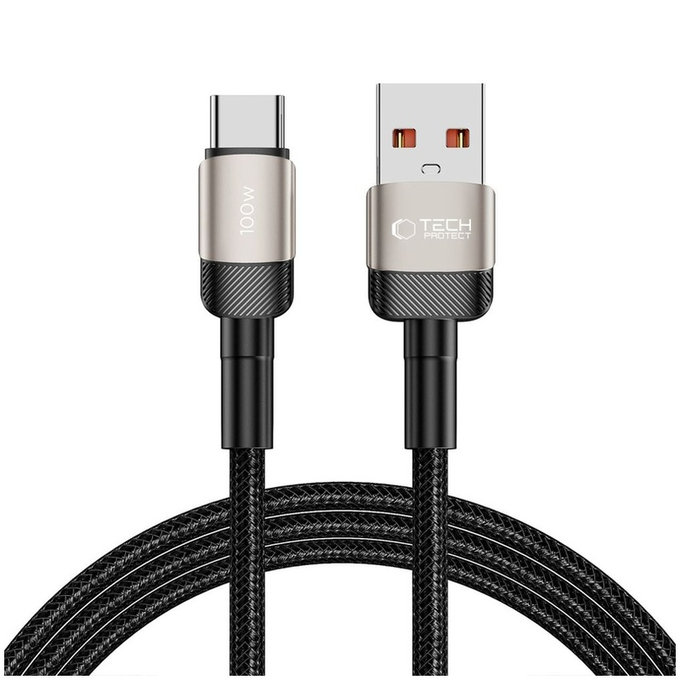 Kábel Ultraboost Evo USB-C Cable 100W/5A 200cm, Titanium, Tech-Protect