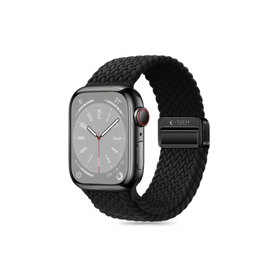 Remienok Nylonmag pre Apple Watch 8 / 9 / 10 / 11 / Se / Ultra (44 / 45 / 46 / 49 mm), čierna, Tech-Protect