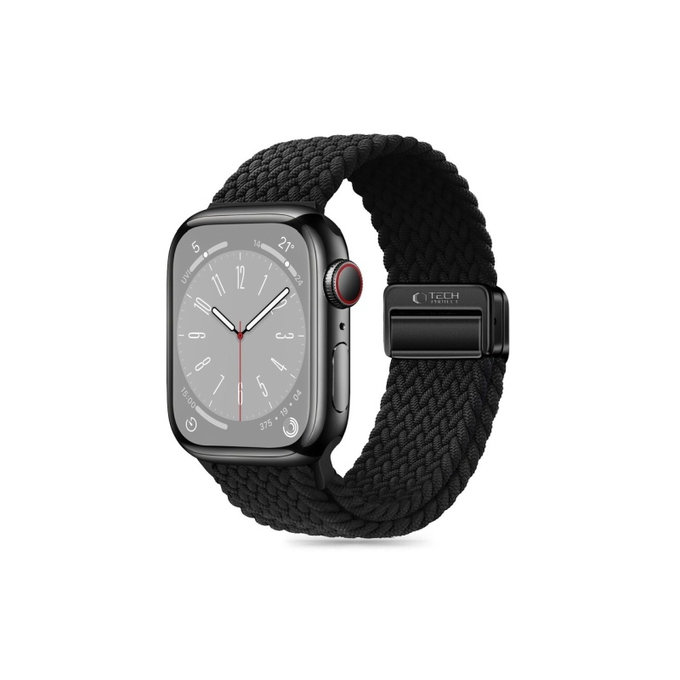 Remienok Nylonmag pre Apple Watch 8 / 9 / 10 / 11 / Se / Ultra (44 / 45 / 46 / 49 mm), čierna, Tech-Protect