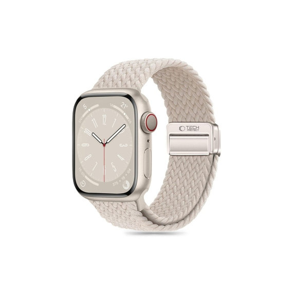 Remienok Nylonmag pre Apple Watch 8 / 9 / 10 / 11 / Se (40 / 41 / 42 mm), Natural Titanium, Tech-Protect