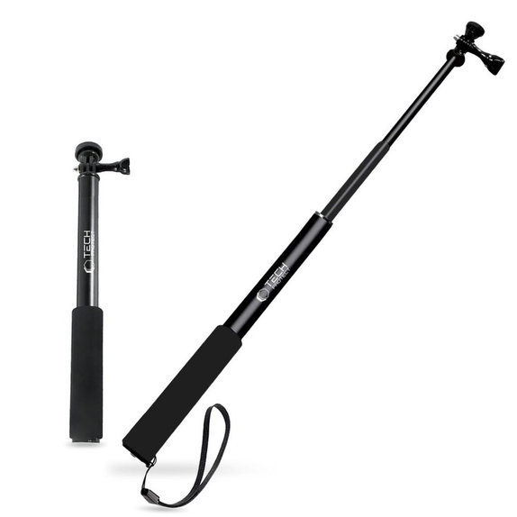 Selfie tyč so statívom GA100 pre GoPro / Dji / INSTA360, čierna, Tech-Protect