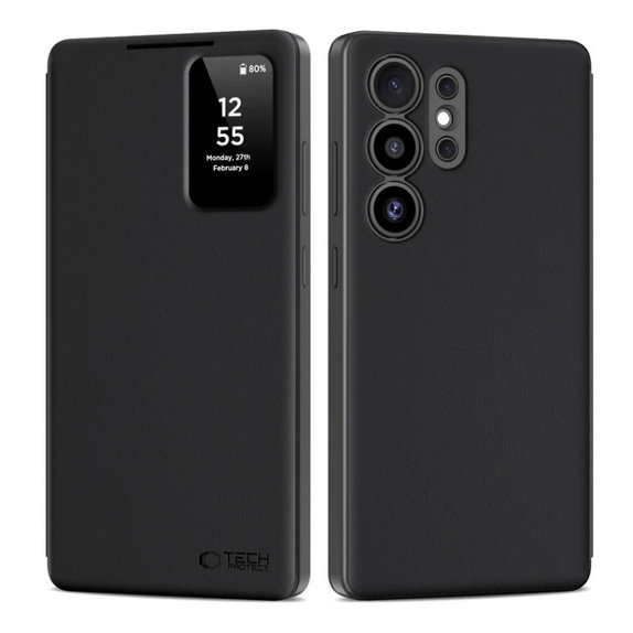 Puzdro Smart Wallet pre Samsung S25 Ultra, Matte Black, Tech-Protect