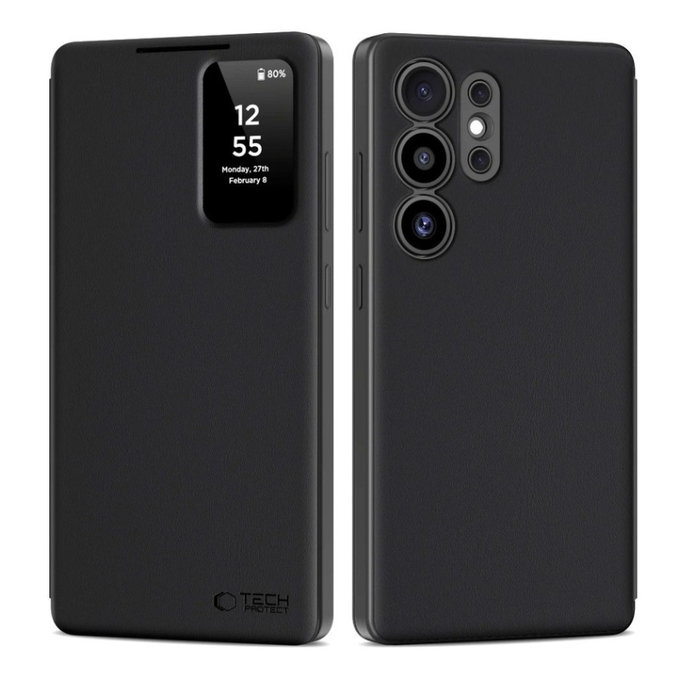 Puzdro Smart Wallet pre Samsung S25 Ultra, Matte Black, Tech-Protect