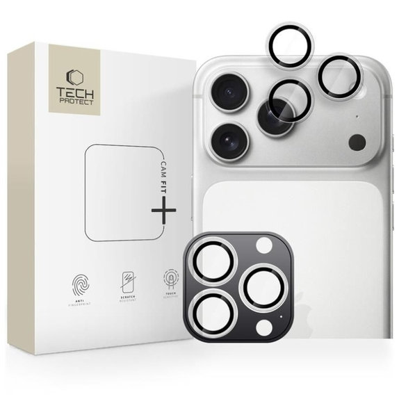 Ochrana kamery Camring Fit+ pre iPhone 14 Pro / Max / 15 Pro / Max / 16 Pro / Max / 17 Pro / Max, číra, Tech-Protect