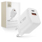 Sieťová nabíjačka NCA20 2-PORT PD 20W / QC3.0, biela, Tech-Protect