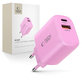 Sieťová nabíjačka NCA20 2-PORT PD 20W / QC3.0, Baby Pink, Tech-Protect