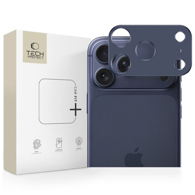 Ochrana kamery Camalloy Fit+ pre iPhone 17 Pro, Deep Blue, Tech-Protect