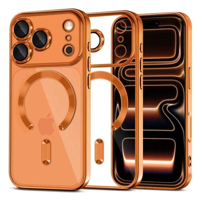 Puzdro MagFlex MagSafe pre iPhone 17 Pro Max, Shiny Cosmic Orange, Tech-Protect